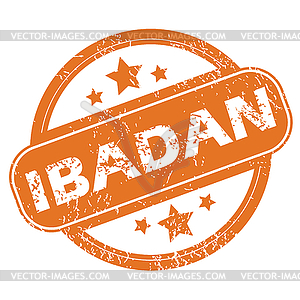 Ibadan round stamp - color vector clipart