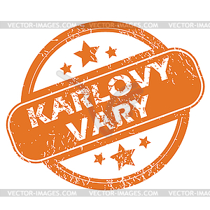 Karlovy Vary round stamp - vector clip art