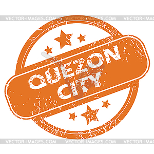 Quezon city round stamp - vector image