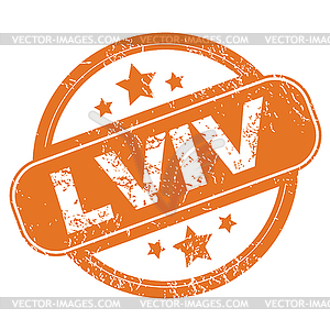 Lviv round stamp - vector clip art