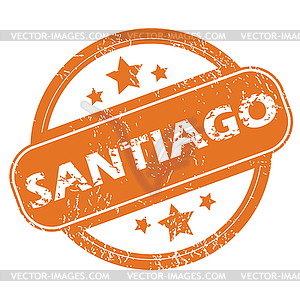 Santiago round stamp - vector image