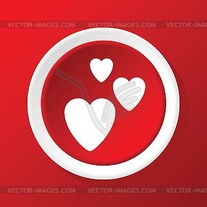 Love icon on red - vector clipart