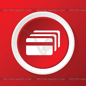 Credit card icon on red - color vector clipart
