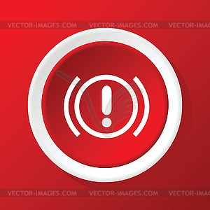 Alert icon on red - vector clip art