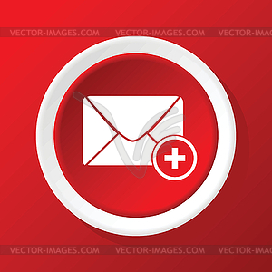 Add letter icon on red - vector image