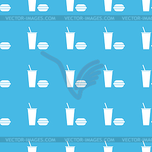 Fast food straight pattern - vector clipart