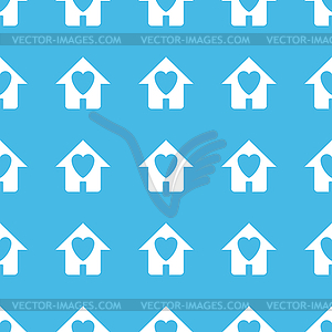 House with heart straight pattern - vector clip art