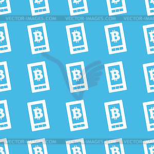 Bitcoin on screen straight pattern - vector clipart