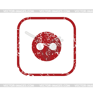 Socket red grunge icon - vector clipart