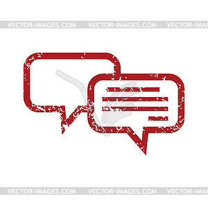 Chatting red grunge icon - royalty-free vector clipart