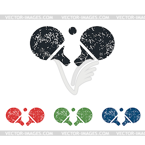 Tennis rackets grunge icon set - vector clipart / vector image