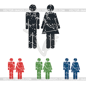 Gender signs grunge icon set - vector clip art