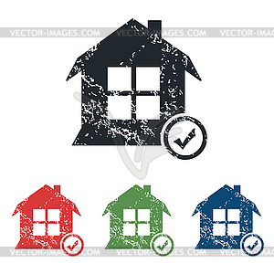 Select house grunge icon set - vector clipart