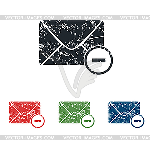 Remove letter grunge icon set - vector clipart