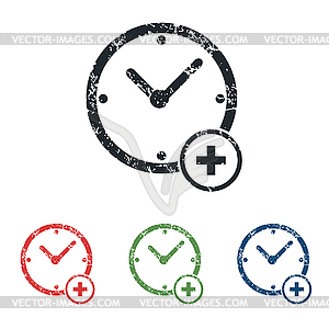 Add time grunge icon set - vector image