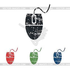 Computer mouse grunge icon set - vector clipart