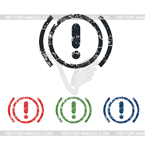 Alert grunge icon set - vector clipart / vector image