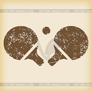 Grungy table tennis icon - vector clip art