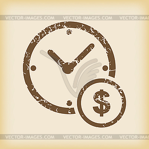 Grungy time is money icon - vector clip art