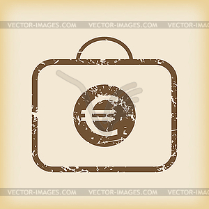 Grungy euro bag icon - vector image