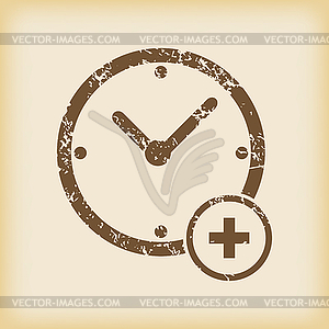 Grungy add time icon - vector clipart