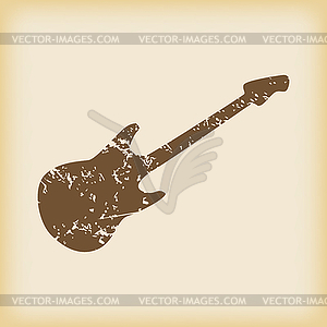 Grungy guitar icon - vector image