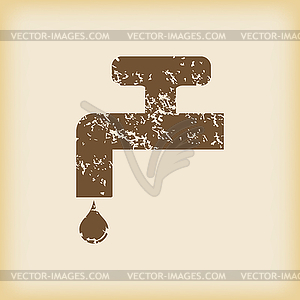 Grungy watertap icon - vector clip art