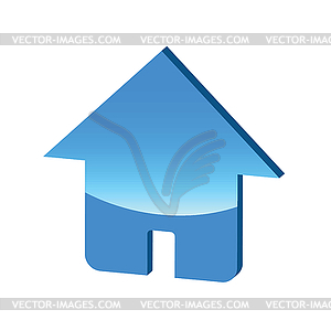 Home blue 3D icon - vector image