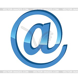 Mail blue 3D icon - vector image