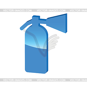 Fire extinguisher blue 3D icon - vector clip art
