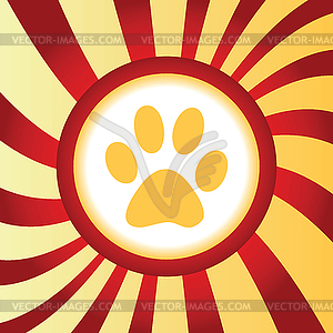 Paw print abstract icon - vector clipart