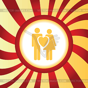 Love couple abstract icon - vector image