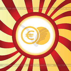 Euro coin abstract icon - color vector clipart