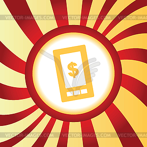 Dollar on screen abstract icon - vector clip art