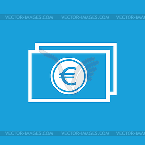 Euro bill icon - color vector clipart
