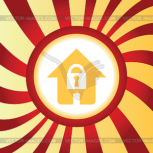 Locked house abstract icon - vector clipart