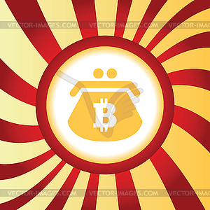 Bitcoin кошелек абстрактной иконы - векторизованное изображение
