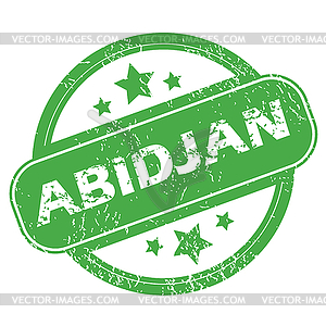 Abidjan green stamp - vector clip art