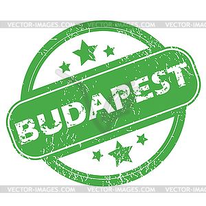 Budapest green stamp - royalty-free vector image