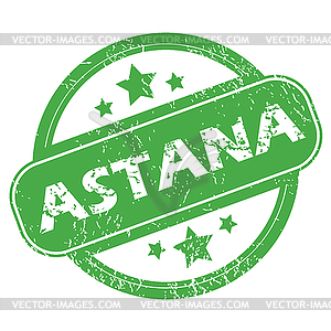 Astana green stamp - vector clip art