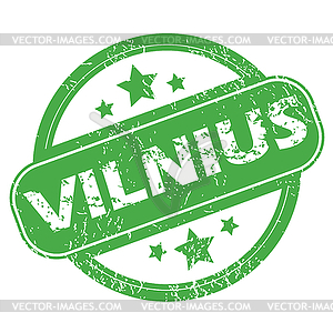 Vilnius green stamp - vector image