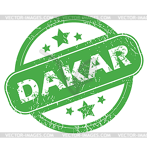 Dakar green stamp - vector clip art