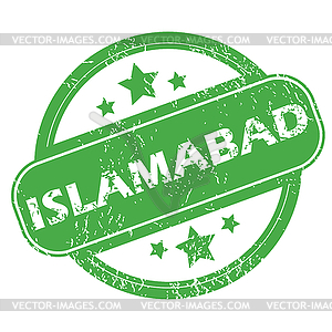 Исламабад зеленый штамп - векторное изображение