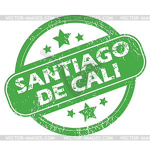 Santiago De Cali green stamp - vector image