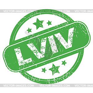 Lviv green stamp - vector clipart