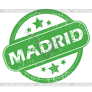 Мадрид зеленый штамп - цветной векторный клипарт