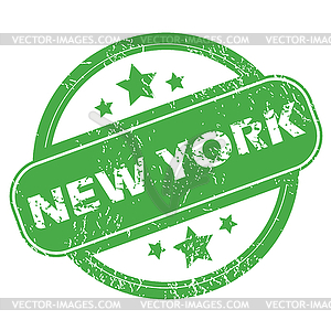 New York green stamp - vector clipart