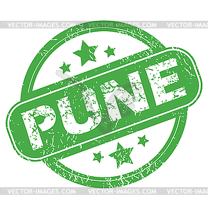 Pune green stamp - vector image