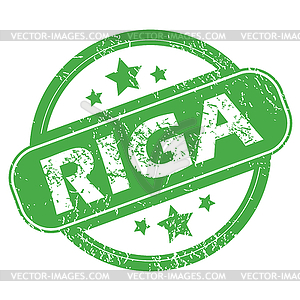 Riga green stamp - vector clip art