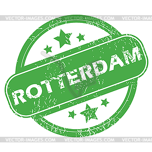 Rotterdam green stamp - vector image